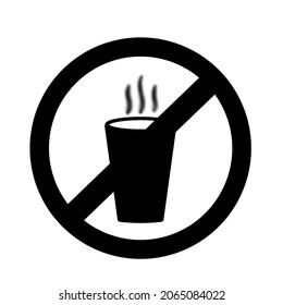 No drink prohibited symbol isolated on white. Sign indicating the prohibition or rule. Warning and forbidden. Flat design. Vector illustration.
