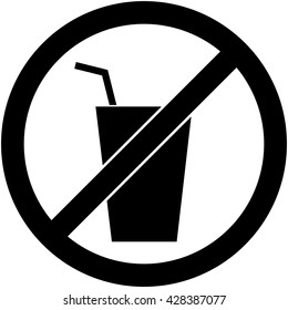 No hay ningún símbolo prohibido de beber aislado en blanco. Signo que indica la prohibición o norma. Advertencia y prohibido. Diseño plano. Ilustración vectorial. Fácil de usar y editar. EPS10.