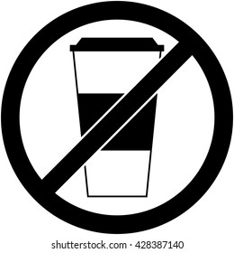 No drink prohibited symbol isolated on white. Sign indicating the prohibition or rule. Warning and forbidden. Flat design. Vector illustration. Easy to use and edit. EPS10.
