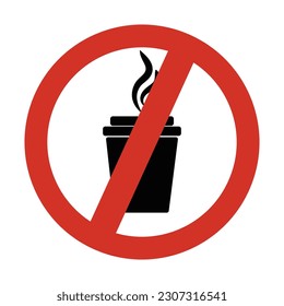 No drink prohibition red icon vector illustration
