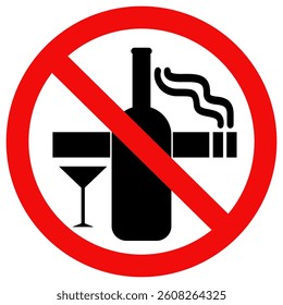 No drink and No smoking sign. Vector illustration design