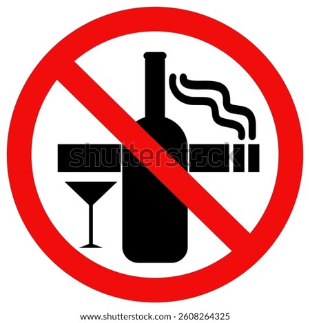 No drink and No smoking sign. Vector illustration design