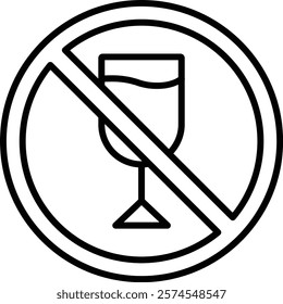 No Drink vector icon. Can be used for printing, mobile and web applications.