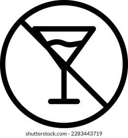 no drink Vector illustration on a transparent background. Premium quality symmbols. Thin line vector icons for concept and graphic design.