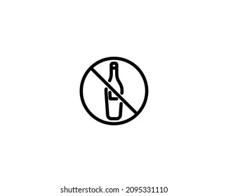 No drink vector isolated outline icon. No drink vector icon illustration