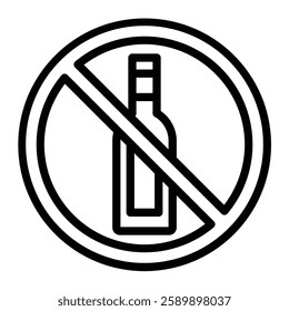 No Drink Vector Line Icon Design For Personal And Commercial Use