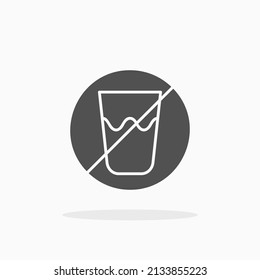 No Drink Water glyph icon. Can be used for digital product, presentation, print design and more.