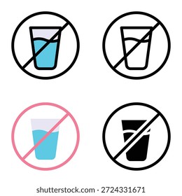 Imagen de Vector de ícono de agua no potable. Adecuado Para App Móviles, App De Web Y Medios Impresos. Múltiples iconos de estilo, 