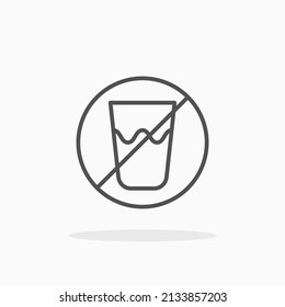 No Drink Water line icon. Editable stroke and pixel perfect. Can be used for digital product, presentation, print design and more.