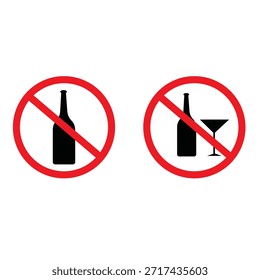 No beber alcohol signo Plantilla