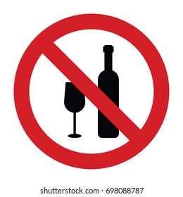 No drinking. No alcohol sign.