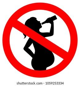 No drinking alcohol while pregnant vector sign illustration isolated on white background