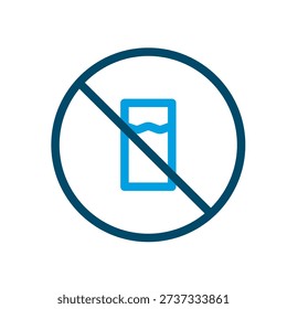 No drinking fasting outline icon representing Ramadan abstinence discipline, Islamic worship practice, Muslim spiritual self control and holy fasting symbol