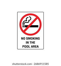 No beber ni comer en el área de la piscina Ilustración vectorial de signo de símbolo prohibitivo para la higiene y seguridad del agua.