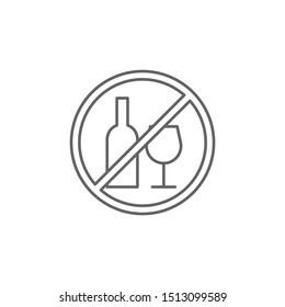 No drinking icon. Element of swimming poll thin line icon