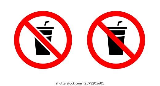 No Drinking icon set. for mobile concept and web design on white background