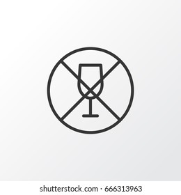 No Drinking Icon Symbol. Premium Quality Isolated Alcohol Forbid Element In Trendy Style.