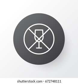 No Drinking Icon Symbol. Premium Quality Isolated Alcohol Forbid Element In Trendy Style.