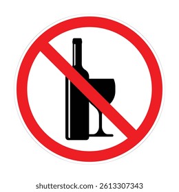 No drinking icon . Vector illustration
No alcohol drink sign
