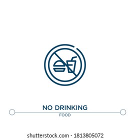 no drinking outline vector icon. simple element illustration. no drinking outline icon from editable food concept. can be used for web and mobile
