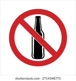 no drinking sign with crossed out beverage vector art isolated on white background