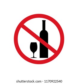 No drinking sign vector icon