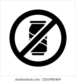 No Drinking Thin Line Vector Icon. No alcohol sign related vector thin line icon. vector illustration on white background