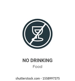 No drinking vector icon on white background. Flat vector no drinking icon symbol sign from modern food collection for mobile concept and web apps design.