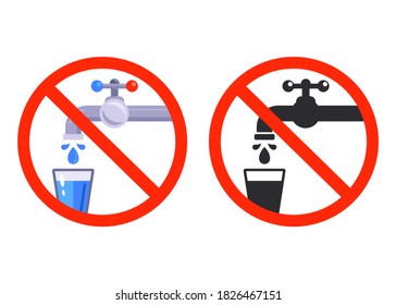 no hay señal de agua potable. toca con un vaso. ilustración vectorial plana.