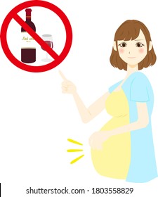 No drinking when pregnant. vector illustration