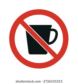 No se permiten bebidas señal de advertencia