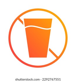 no drinks gradient icon button vector illustration