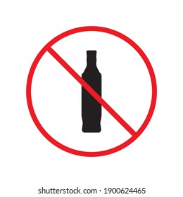 No   con icono de bebidas, ilustración de diseño plano