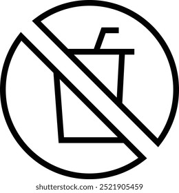 no drinks icon. Thin linear style design isolated on white background