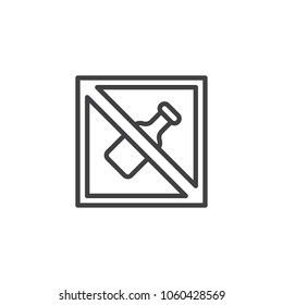No drinks outline icon. linear style sign for mobile concept and web design. Forbidden sign simple line vector icon. Symbol, logo illustration. Pixel perfect vector graphics