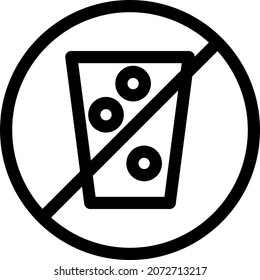 No Drinks Outline Vector Icon Design
