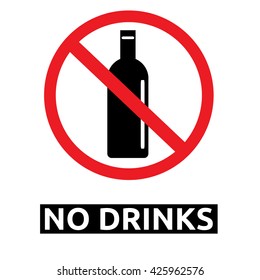 No Alcohol Sign Sticker Inscription Vector Stock Vector (Royalty Free ...