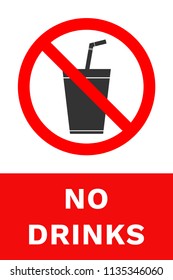 NO DRINKS sign. Vector.