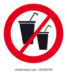 No drinks symbol on white background. Vector illustration.