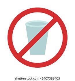 No Drinks Vector Flat Icon For Personal And Commercial Use.
