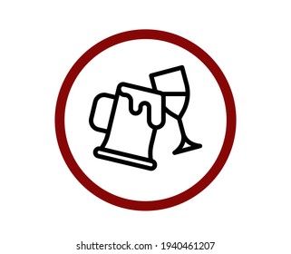 No drinks vector icon.  Editable stroke. Linear style sign for use on web design and mobile apps, logo. Symbol illustration. Pixel vector graphics - Vector