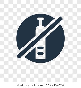 No drinks vector icon isolated on transparent background, No drinks transparency logo concept