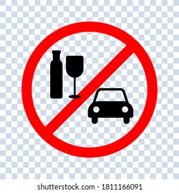 No Driving Icon, Simple Forbidden Symbol. editable icon vector illustration on a blank background