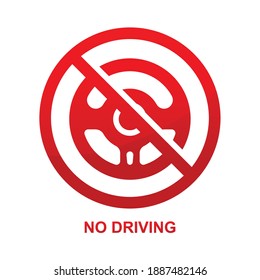 No Driving Sign Isolated On White Stock Vector (Royalty Free