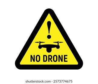 No Drone Allowed Warning Sign, High-Quality Vector Image for Ensuring Safety, Privacy, and Security in Restricted Areas, Clear and Recognizable Symbol for Prohibiting Drone Usage