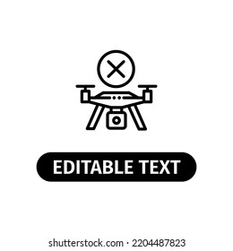 no drone area icon with editable stroke