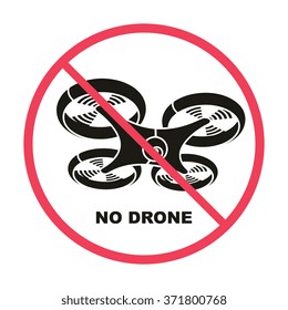 no drone fly zone icon, vector illustration stencil logo