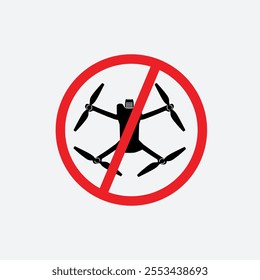 No drone fly zone sign on white background