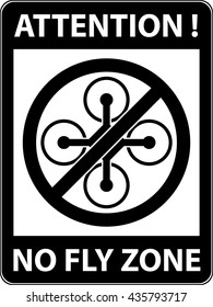 No drone, multicopter prohibited symbol. Not fly zone. Sign indicating the prohibition or rule. Warning and forbidden. Flat design. Vector illustration. Easy to use and edit. EPS10.