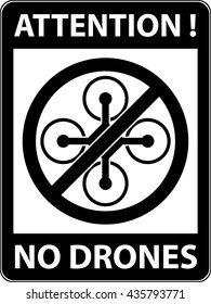 No drone, multicopter prohibited symbol. Not fly zone. Sign indicating the prohibition or rule. Warning and forbidden. Flat design. Vector illustration. Easy to use and edit. EPS10.